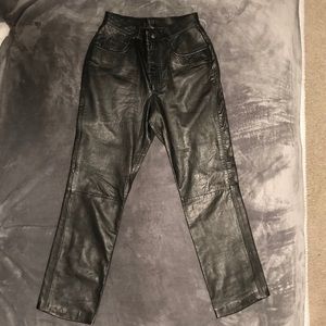 Cache 100% Leather High Waisted Pants